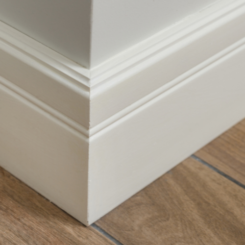 White baseboard.